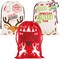 3 Packs present Bags, Santa Burlap Sack with Drawstring 26" x 19" for Large Xmas Package Storage, Event Party Supplies, Christmas Party Favors